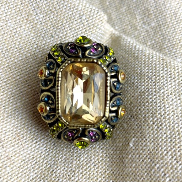 Heidi Daus crystal statement earrings - post pierced - Picture 3 of 7